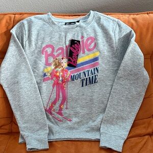 Barbie Gray Sweater with Pink and Blue Ski Design